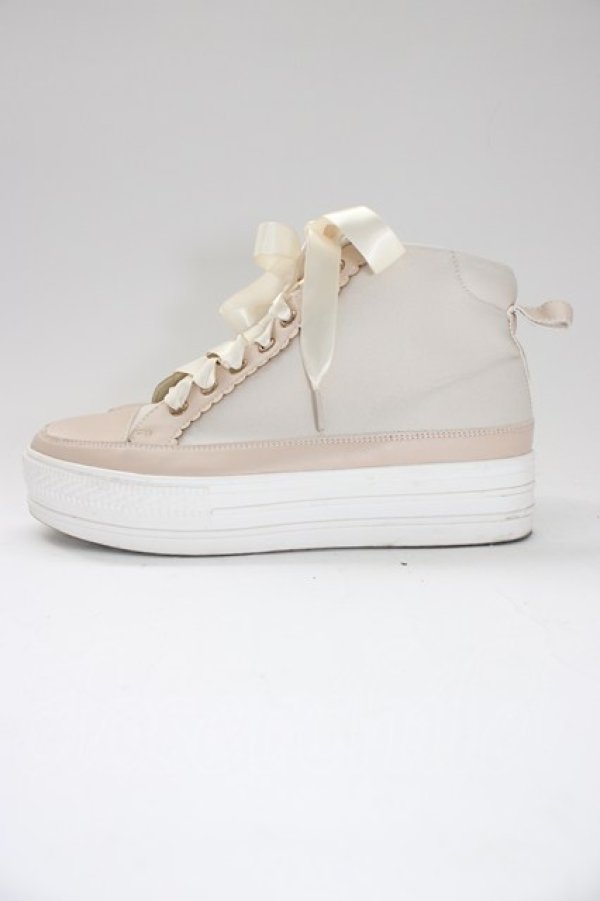 画像3: axes femme / スカラップ厚底スニーカー  ベージュ T-26-01-28-023-AX-SH-SA-ZT (3)