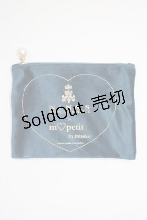 画像: m petit by misako / NINA'Sベロアポーチ  青 T-26-01-28-026-LO-ZA-SA-ZT
