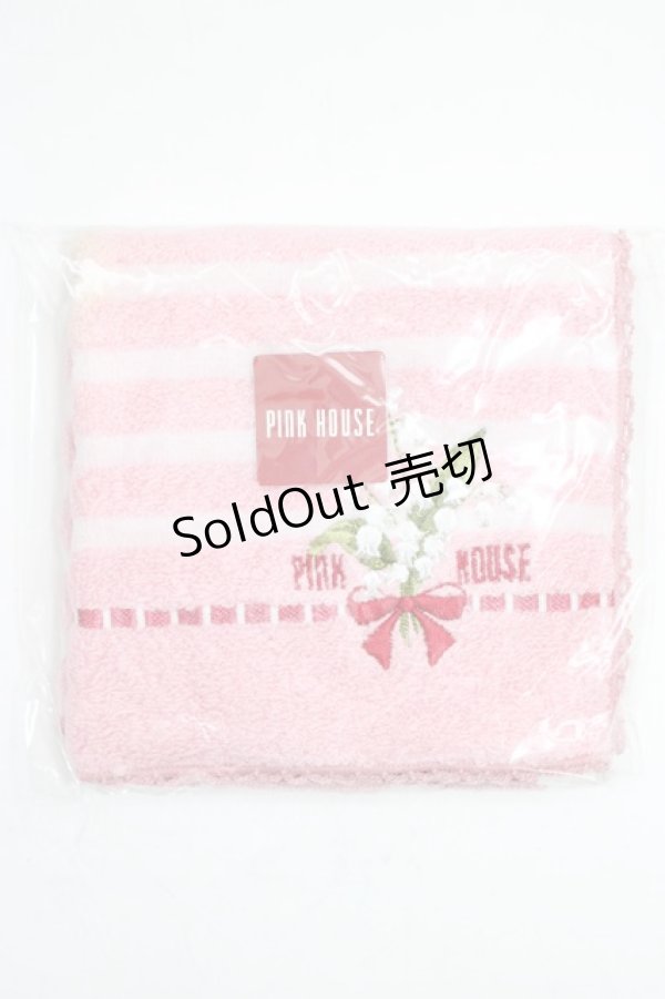 画像1: PINK HOUSE / ハンドタオル  ピンク赤 T-26-01-28-030-LO-ZA-SA-ZT (1)