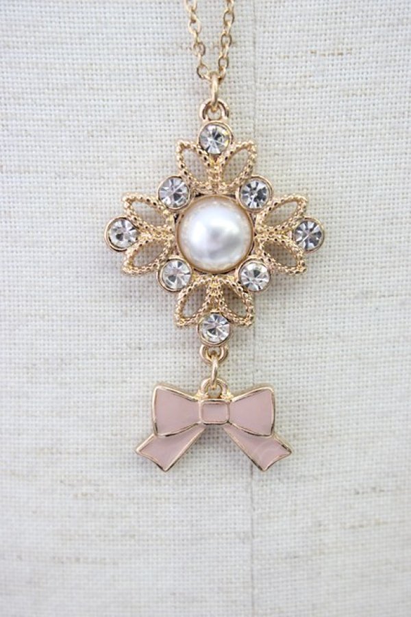 画像3: m petit by misako / TT*AMリボンパールネックレス  ゴールド T-26-01-28-035-LO-AC-SA-ZT (3)