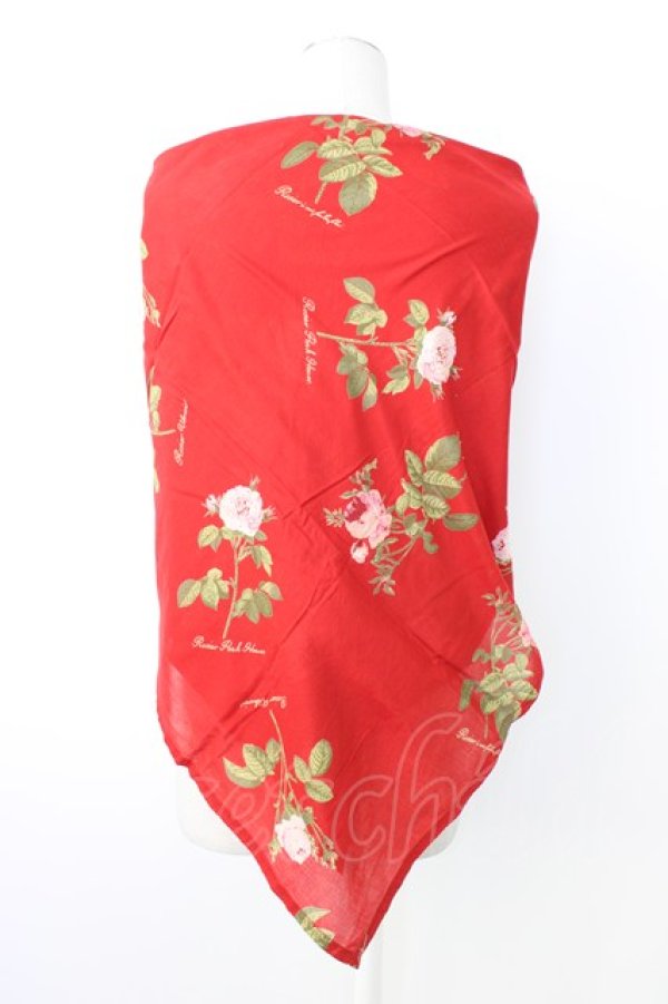 画像2: PINK HOUSE / オールドローズ柄大判ストール  赤Ｘピンク T-26-01-28-037-LO-ZA-SA-ZT (2)