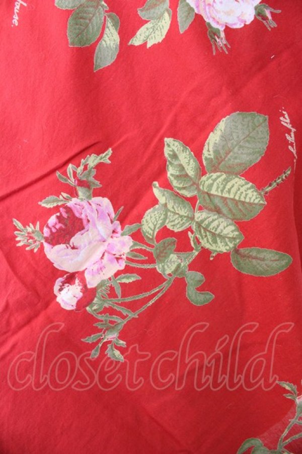 画像4: PINK HOUSE / オールドローズ柄大判ストール  赤Ｘピンク T-26-01-28-037-LO-ZA-SA-ZT (4)