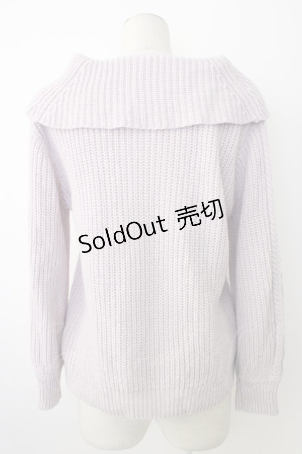 画像2: axes femme / 編み下げニットトップス  ピンクＸ白 T-26-01-28-004-AX-TO-SA-ZT (2)