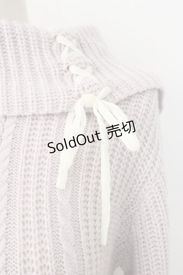 画像3: axes femme / 編み下げニットトップス  ピンクＸ白 T-26-01-28-004-AX-TO-SA-ZT (3)