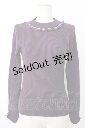 画像: axes femme / バラボトルネックリブプルオーバー  紫 T-26-01-28-005-AX-TO-SA-ZT