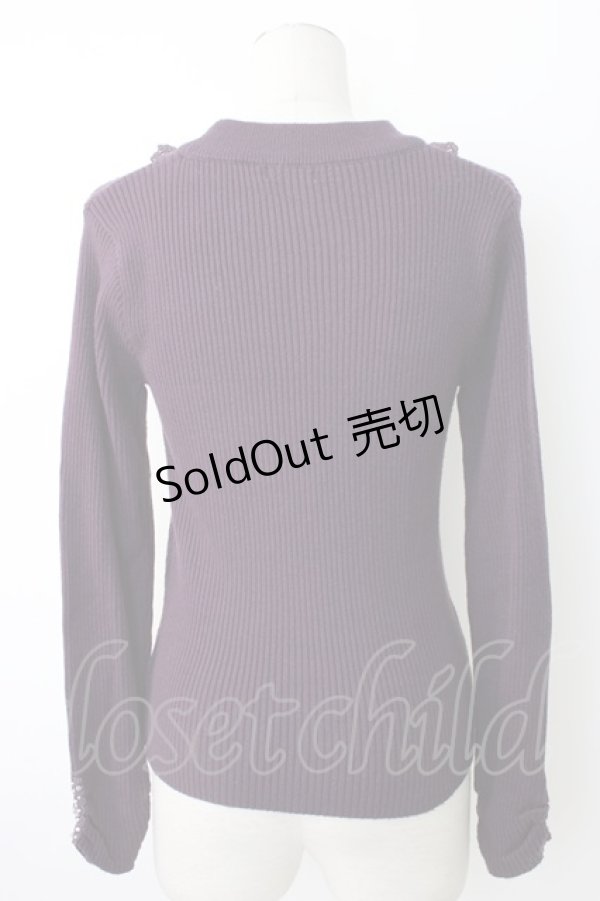 画像2: axes femme / バラボトルネックリブプルオーバー  紫 T-26-01-28-005-AX-TO-SA-ZT (2)