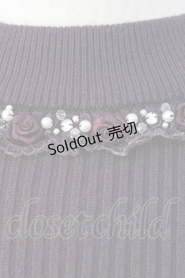 画像3: axes femme / バラボトルネックリブプルオーバー  紫 T-26-01-28-005-AX-TO-SA-ZT (3)