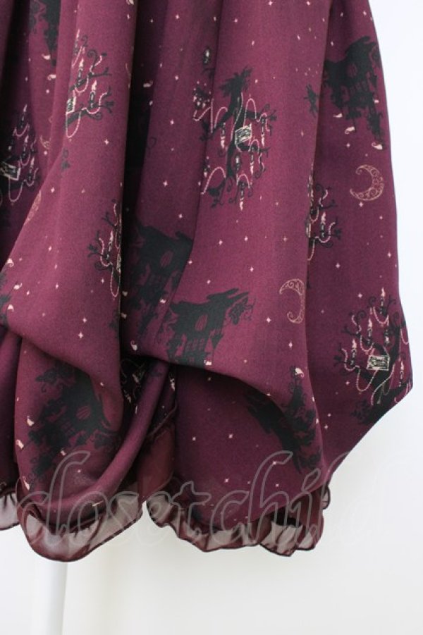 画像3: axes femme / 裾2WAYメルヘン柄ワンピース  ボルドー T-26-01-28-006-AX-OP-SA-ZT (3)