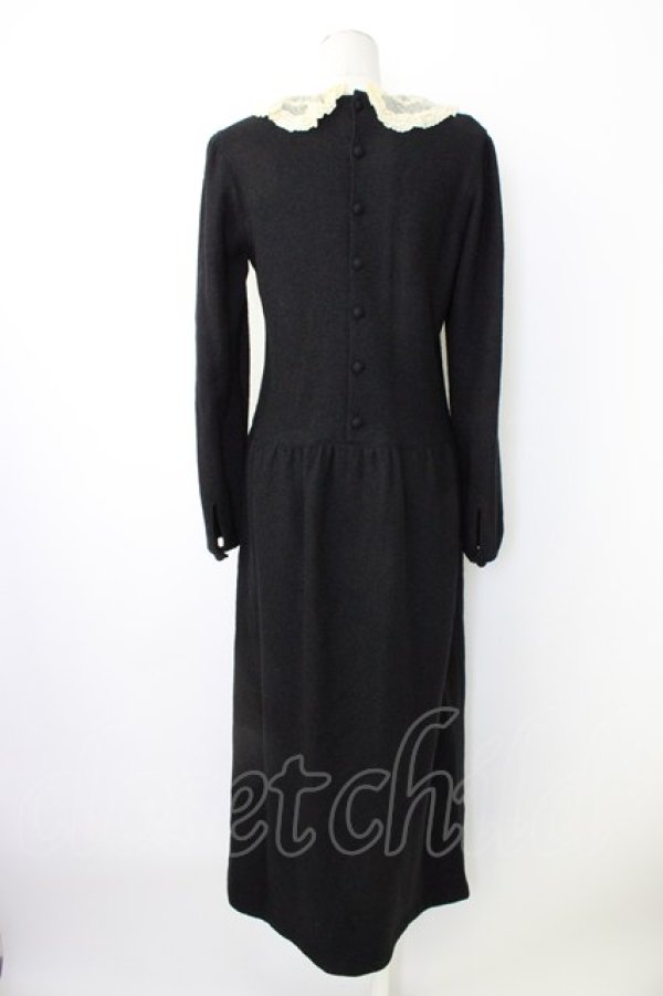 画像2: PINK HOUSE / チュール襟長袖ワンピース  ブラック T-26-01-28-007-LO-OP-SA-ZT (2)