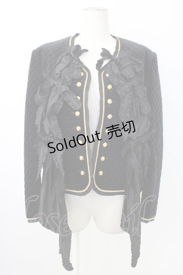 画像1: PINK HOUSE / キルティングノーカラージャケット  ブラック T-26-01-28-008-LO-JA-SA-ZT (1)