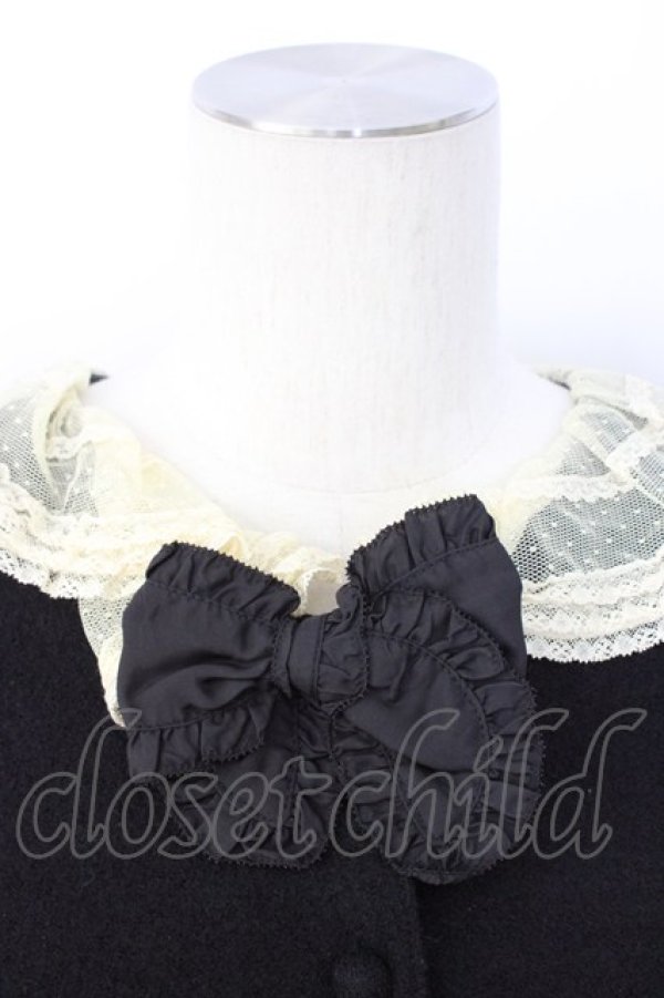 画像3: PINK HOUSE / ドットチュール襟カーディガン L ブラック T-26-01-28-009-LO-TO-SA-ZT (3)