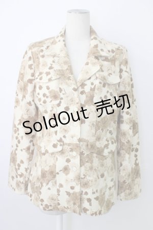 画像: PINK HOUSE / モノトーン花柄ジャケット L ベージュ T-26-01-28-011-LO-JA-SA-ZT
