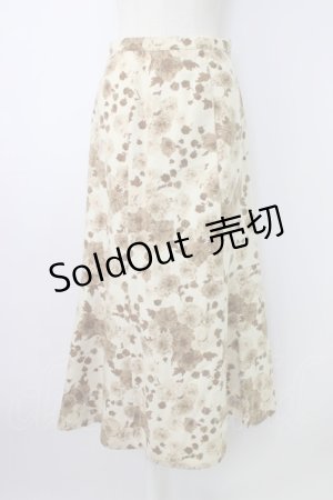 画像: PINK HOUSE / モノトーン花柄スカート L ベージュ T-26-01-28-012-LO-SK-SA-ZT