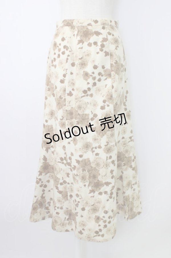 画像1: PINK HOUSE / モノトーン花柄スカート L ベージュ T-26-01-28-012-LO-SK-SA-ZT (1)