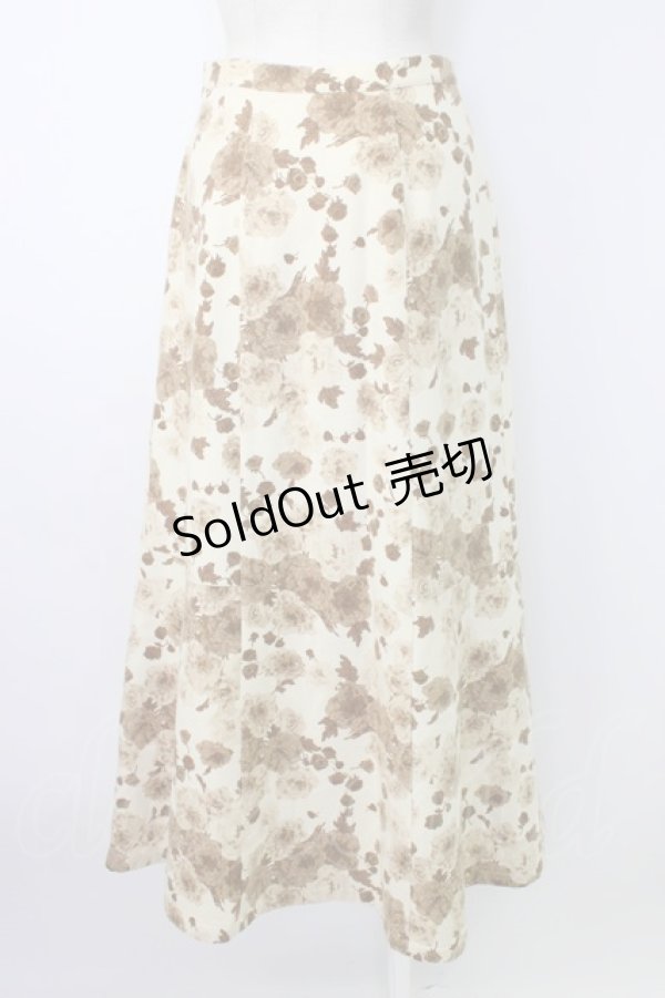 画像2: PINK HOUSE / モノトーン花柄スカート L ベージュ T-26-01-28-012-LO-SK-SA-ZT (2)