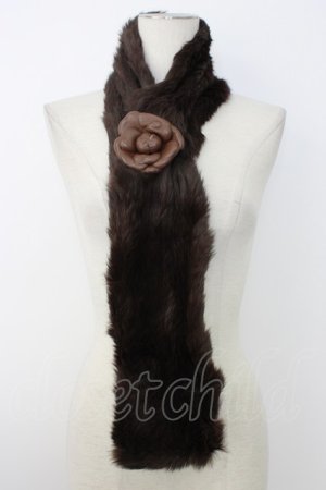 画像: INGEBORG / ファーマフラー  ブラウン T-26-01-28-015-0-ZA-SA-ZT