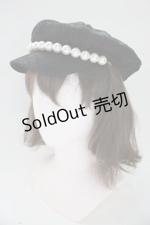 画像: Princess Melody / レースパールキャップ  黒Ｘ白 T-26-01-28-018-EL-AC-SA-ZTK004