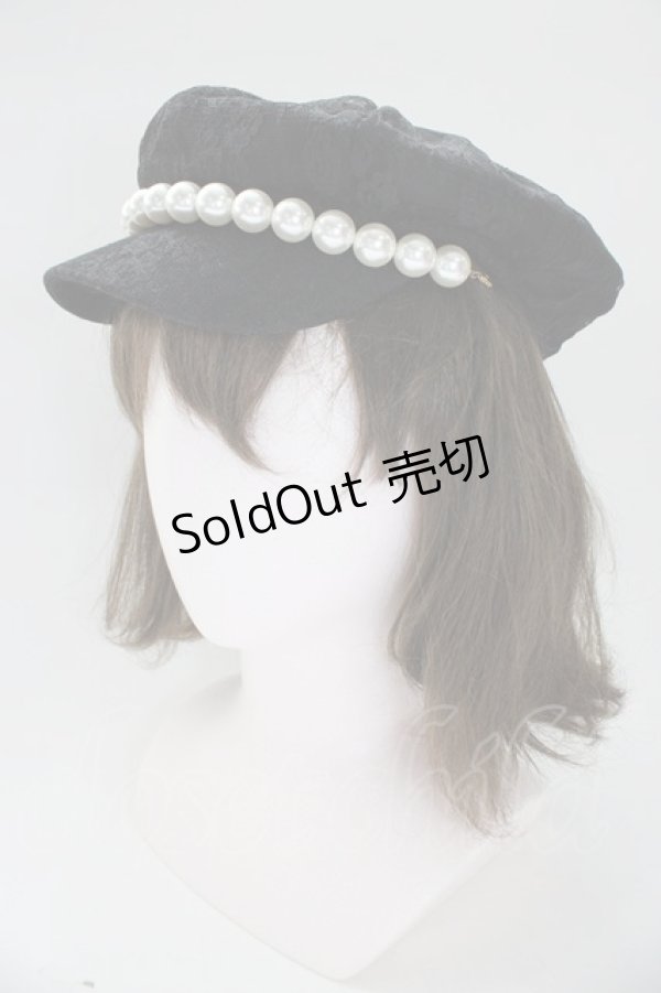 画像1: Princess Melody / レースパールキャップ  黒Ｘ白 T-26-01-28-018-EL-AC-SA-ZTK004 (1)