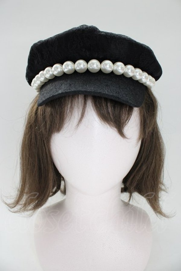 画像2: Princess Melody / レースパールキャップ  黒Ｘ白 T-26-01-28-018-EL-AC-SA-ZT (2)