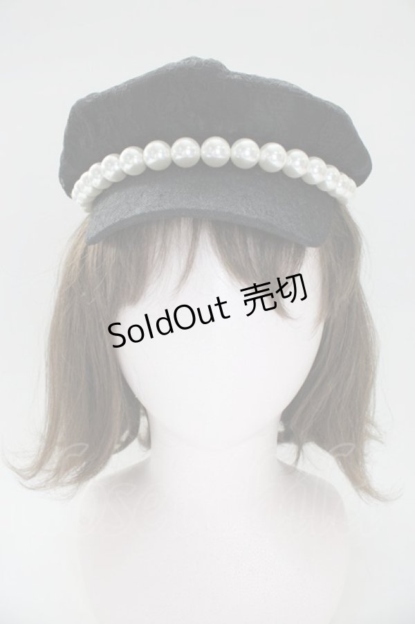 画像2: Princess Melody / レースパールキャップ  黒Ｘ白 T-26-01-28-018-EL-AC-SA-ZTK004 (2)