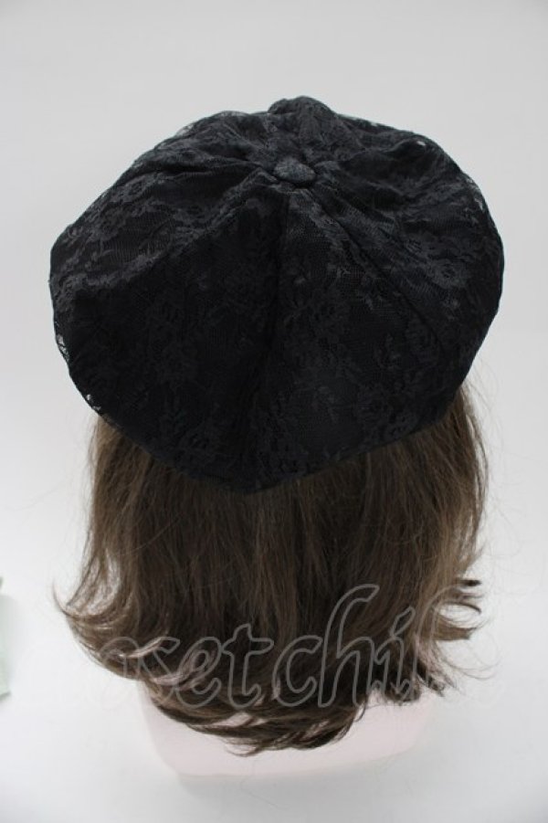 画像4: Princess Melody / レースパールキャップ  黒Ｘ白 T-26-01-28-018-EL-AC-SA-ZT (4)