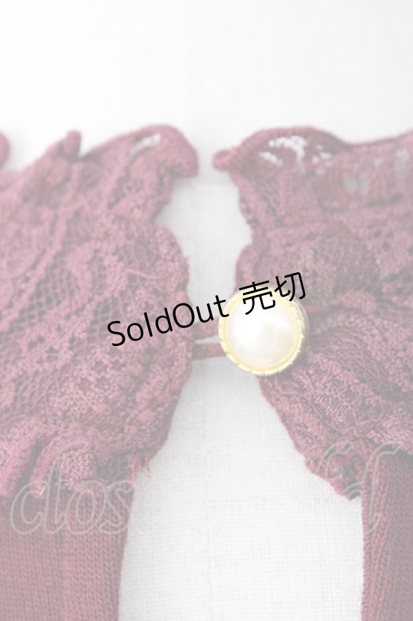 画像5: axes femme / ブローチ付ハイネックプルオーバー  ボルドー T-26-01-28-002-AX-TO-SA-ZT (5)