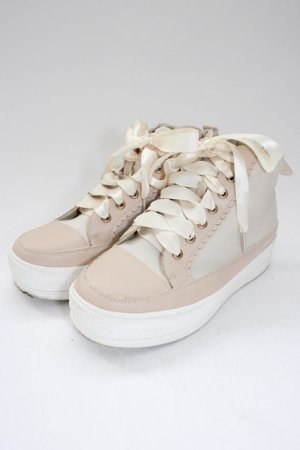 画像: axes femme / スカラップ厚底スニーカー  ベージュ T-26-01-28-023-AX-SH-SA-ZT