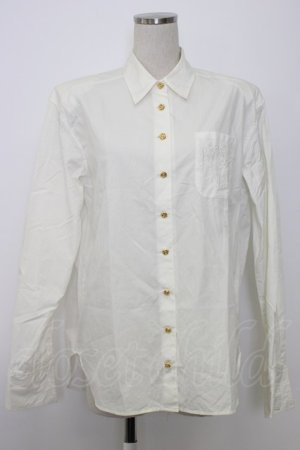 画像: INGEBORG / カメリアリボン刺繍ポケットシャツ  ホワイト T-26-01-29-001-LO-BL-SA-ZT581