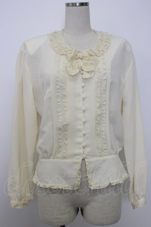 画像: INGEBORG / レース2つリボン&襟ブラウス  キナリ T-26-01-29-002-LO-BL-SA-ZT581