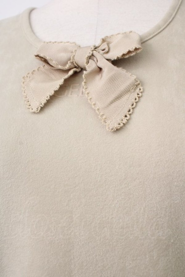 画像5: INGEBORG / 胸元リボン付ベロア風プルオーバー  若草 T-26-01-29-006-LO-TO-SA-ZT581 (5)