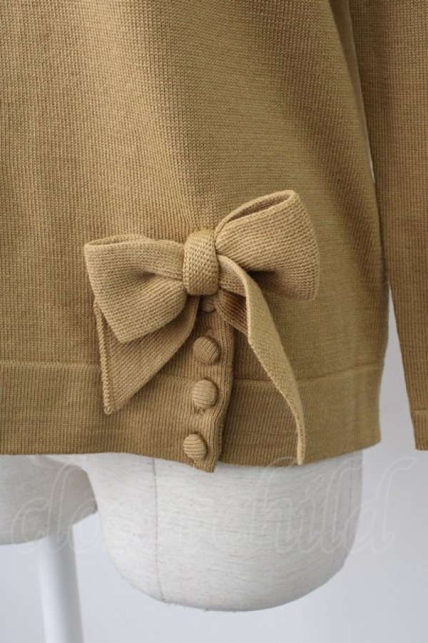 画像5: INGEBORG / ニット裾2リボン&ボタンプルオーバー  カラシ T-26-01-29-007-LO-TO-SA-ZT582 (5)