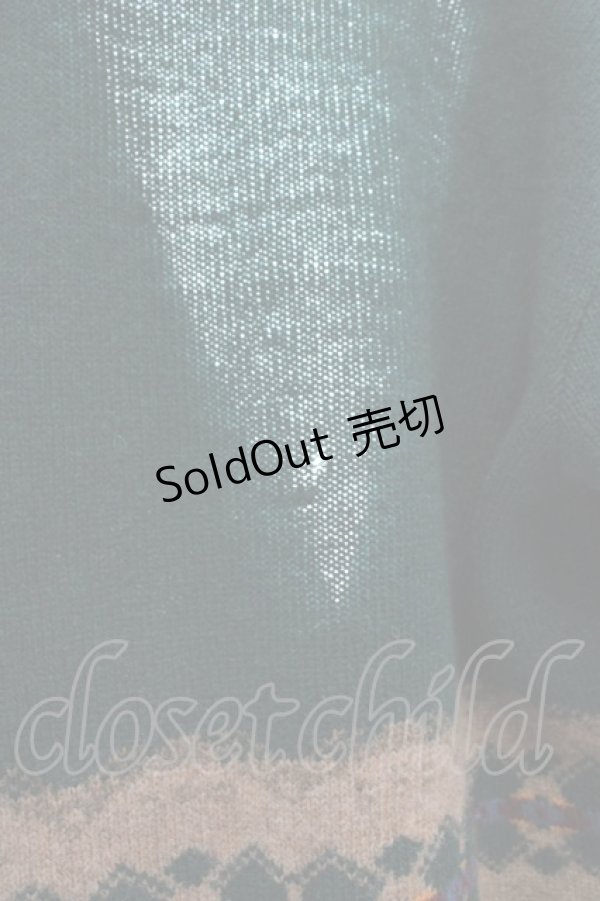 画像5: PINK HOUSE / 幾何学柄Vネックカーディガン  グリーン T-26-01-29-009-LO-TO-SA-ZT (5)