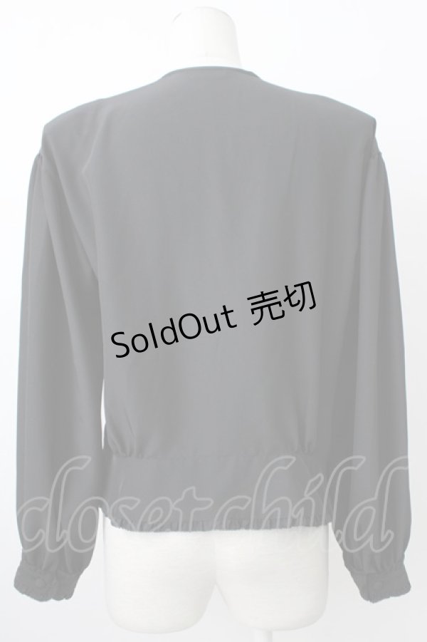 画像2: PINK HOUSE / 2つリボン&ピンタックフリルカフス長袖ブラウス  ブラック T-26-01-29-010-LO-BL-SA-ZT582 (2)