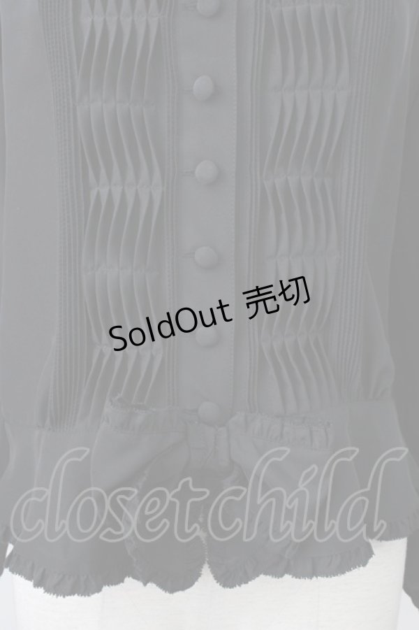 画像5: PINK HOUSE / 2つリボン&ピンタックフリルカフス長袖ブラウス  ブラック T-26-01-29-010-LO-BL-SA-ZT582 (5)