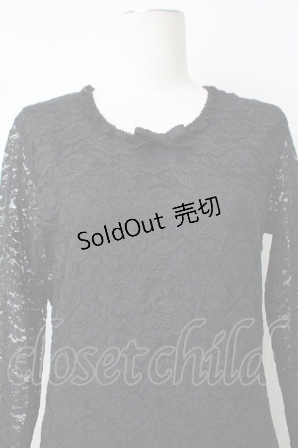 画像5: KANEKO ISAO / 総レース長袖ワンピース  ブラック T-26-01-29-012-EL-OP-SA-ZT582 (5)