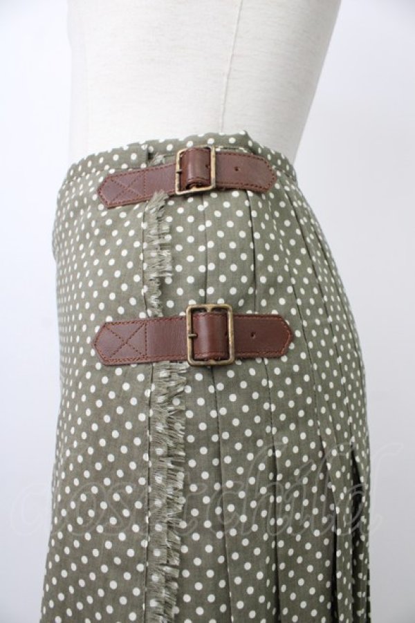 画像4: INGEBORG / ドット柄キルト風スカート  グリーン T-26-01-29-015-LO-SK-SA-ZT (4)