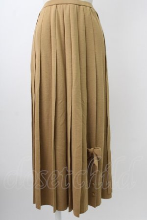 画像: INGEBORG / ニット裾リボンプリーツスカート  ベージュ T-26-01-29-016-LO-SK-SA-ZT