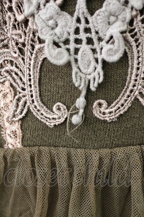 画像5: OZZ ANGELO / レース段スカート  オリーブ T-26-01-29-017-OO-SK-SA-ZT (5)