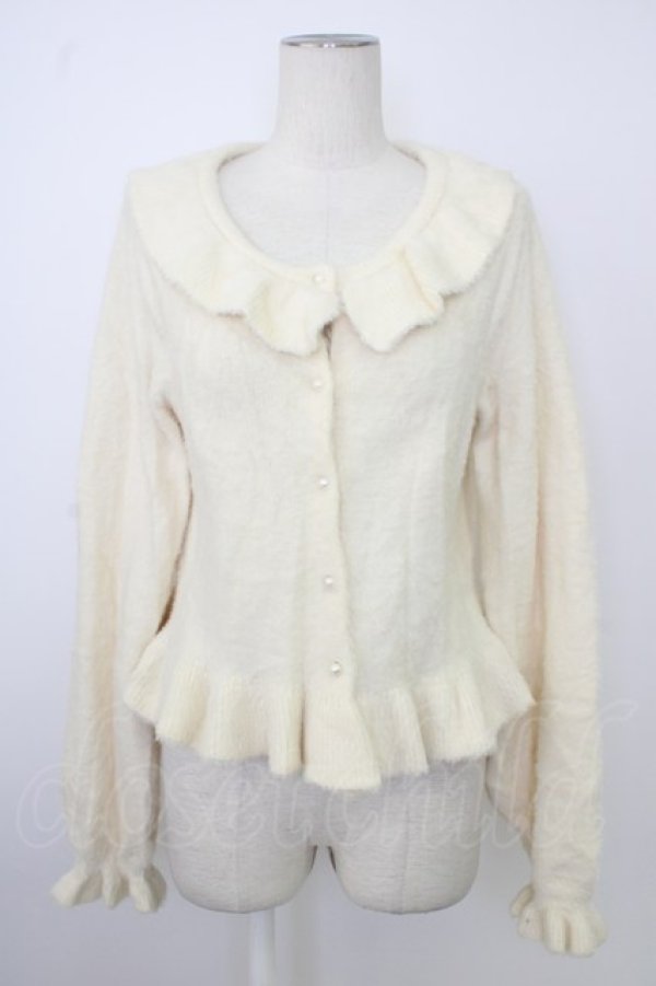 画像1: axes femme kawaii / フリルカーディガン M 白 T-26-02-01-001-AX-TO-SA-ZT (1)