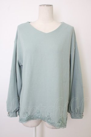 画像: axes femme / 裾レーストップス M グリーン T-26-02-01-003-AX-TO-SA-ZT