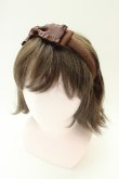 画像1: m petit by misako / AMリボンカチューシャ  ブラウン T-26-02-01-028-LO-AC-SA-ZT (1)
