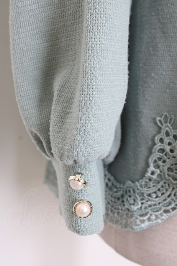 画像3: axes femme / 裾レーストップス M グリーン T-26-02-01-003-AX-TO-SA-ZT (3)