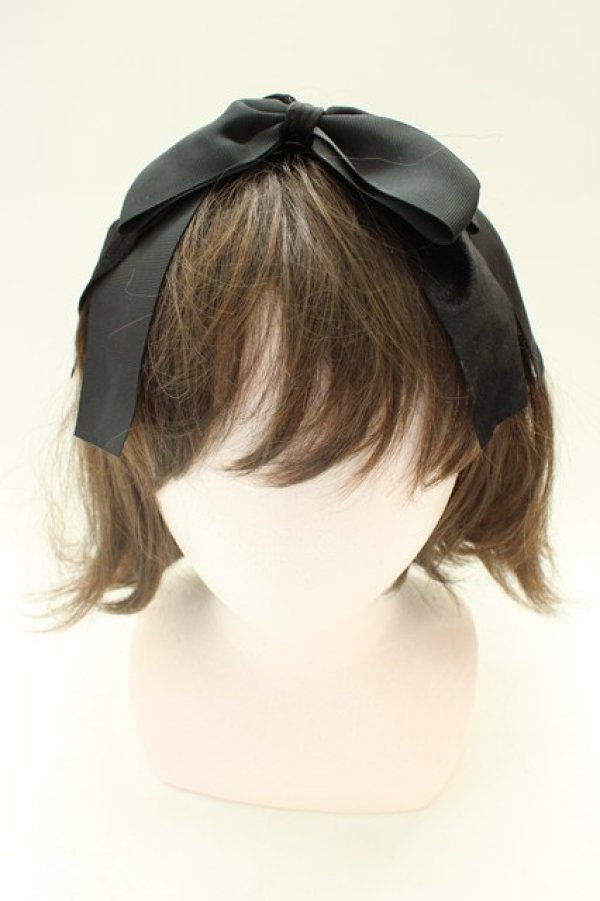 画像1: LOLITAその他(お買取対象外) / リボンクリップカチューシャ  ブラック T-26-02-01-030-LO-ZA-SA-ZT (1)