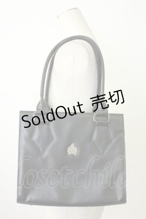 画像: MIHO MATSUDA / ロゴプレートハンドバッグ  黒 T-26-02-01-037-GO-BG-SA-ZT