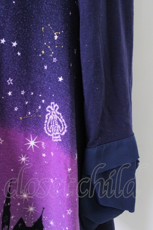 画像3: axes femme / 星座グラデ柄カットチュニック M パープル T-26-02-01-004-AX-OP-SA-ZT (3)