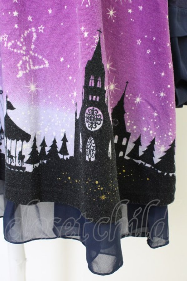 画像4: axes femme / 星座グラデ柄カットチュニック M パープル T-26-02-01-004-AX-OP-SA-ZT (4)