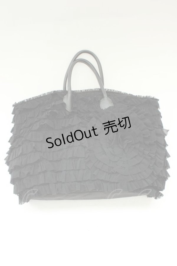 画像1: PINK HOUSE / バッグ  黒シフォンフリル T-26-02-01-040-LO-BG-SA-ZT (1)