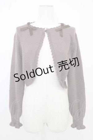 画像: m petit by misako / AM*リボンニットボレロ S ブラウン T-26-02-01-005-LO-TO-SA-ZT