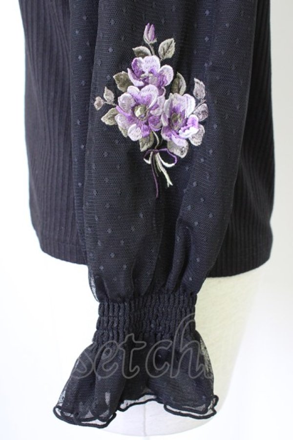 画像3: axes femme POETIQUE / ブーケ刺繍カットプルオーバー M ブラック T-26-02-01-008-AX-TO-SA-ZT (3)