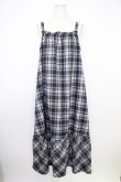 画像1: axes femme / チェック柄キャミワンピース  ネイビー T-26-02-01-009-AX-OP-SA-ZT (1)